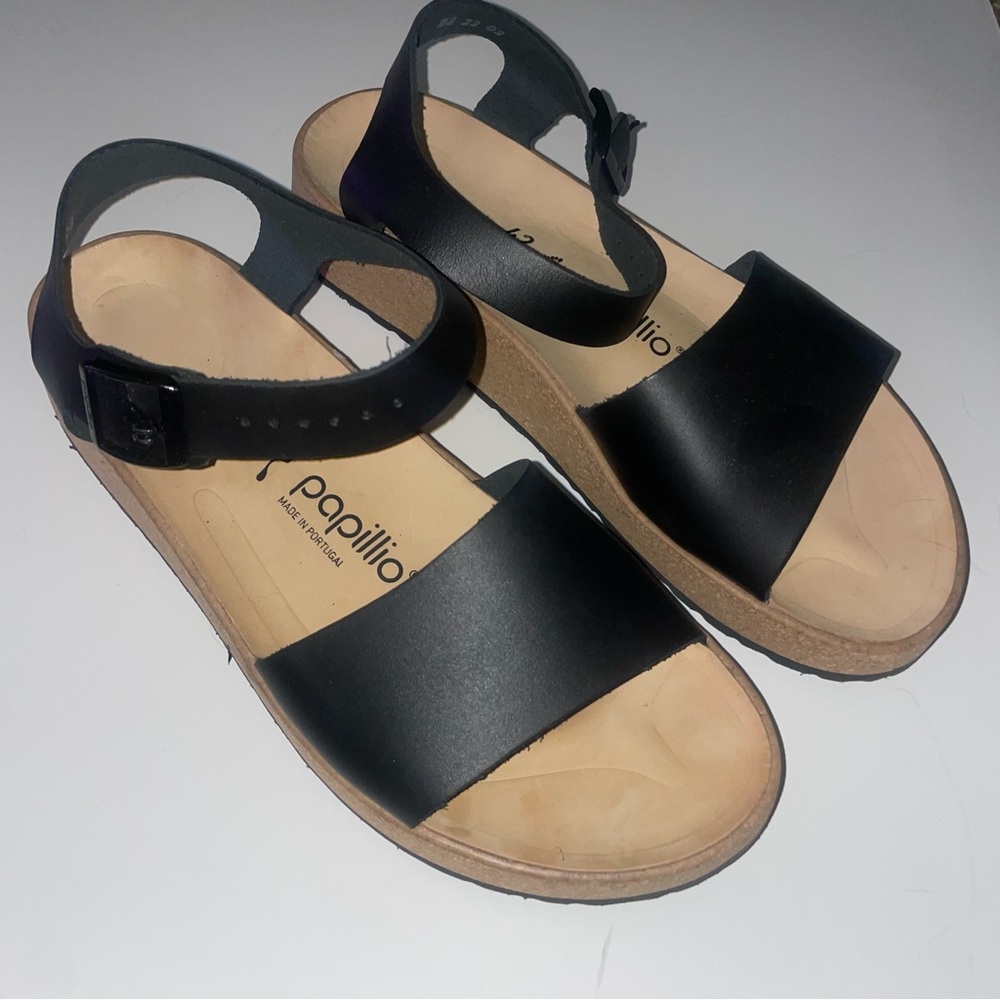 NWT Papillo by Birkenstock Black Glenda Women Espadrille Wedge Sandal 42 (11 US)